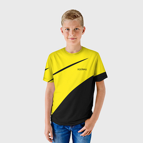 Детская футболка Football жёлто-чёрный двуцветный / 3D-принт – фото 3