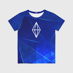 Футболка детская The Sims blue poly, цвет: 3D-принт