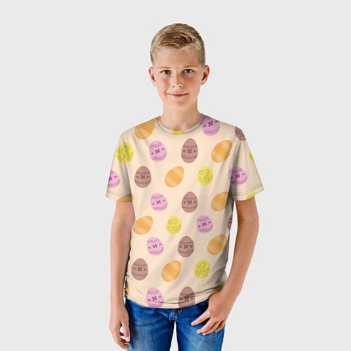 Детская футболка Пасха цветные яйца / 3D-принт – фото 3