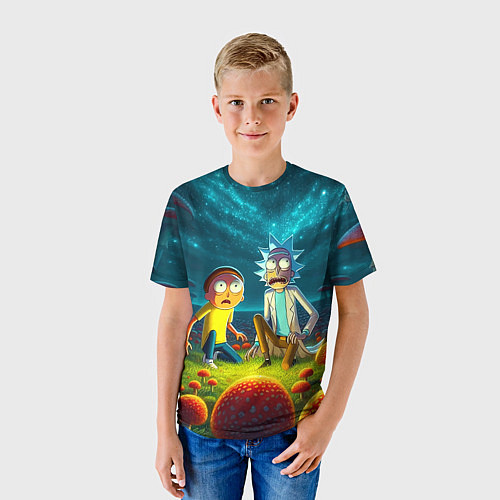 Детская футболка Rick and Morty on the fly agaric planet / 3D-принт – фото 3