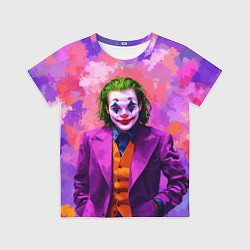 Футболка детская Джокер и фиолетовые краски, цвет: 3D-принт