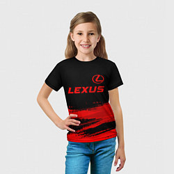 Футболка детская Lexus - red gradient посередине, цвет: 3D-принт — фото 2
