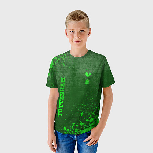 Детская футболка Tottenham - green gradient вертикально / 3D-принт – фото 3