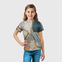 Футболка детская Абстракция с песком и водой, цвет: 3D-принт — фото 2