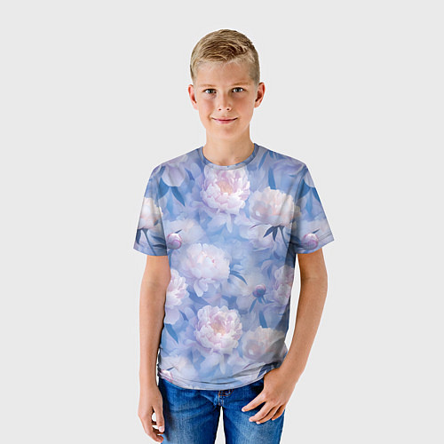 Детская футболка Цветы в туманности / 3D-принт – фото 3