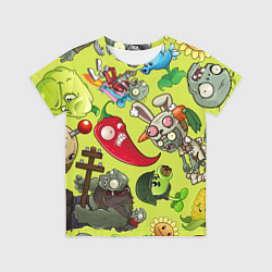 Футболка детская Растения против зомби с героями, цвет: 3D-принт