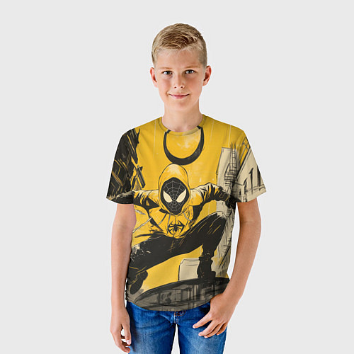 Детская футболка Черный человек-паук / 3D-принт – фото 3
