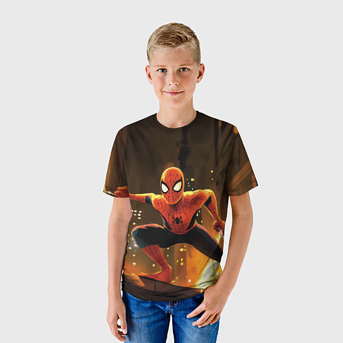 Детская футболка Человек-паук пускает паутину / 3D-принт – фото 3