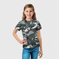 Футболка детская Темно зеленый камуфляж, цвет: 3D-принт — фото 2