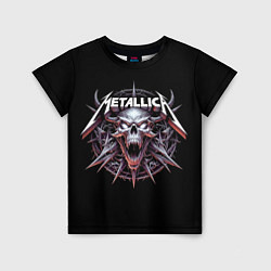 Футболка детская Metallica - cool skull with horns, цвет: 3D-принт