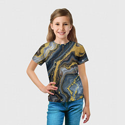 Футболка детская Золотые диагонали, цвет: 3D-принт — фото 2