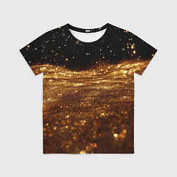 Футболка детская Золотистые крупицы на черном, цвет: 3D-принт