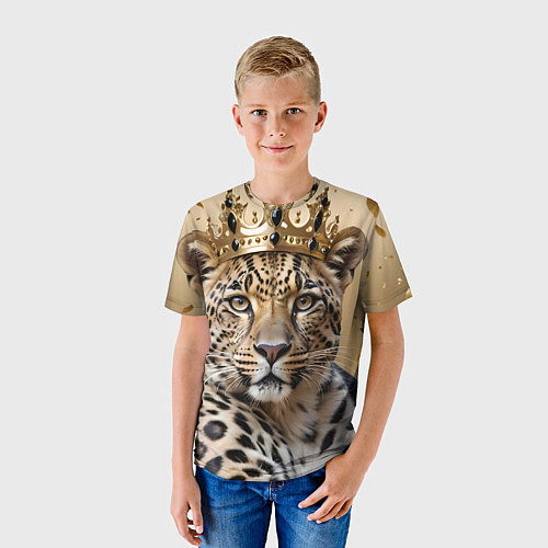 Детская футболка Королевский леопард / 3D-принт – фото 3
