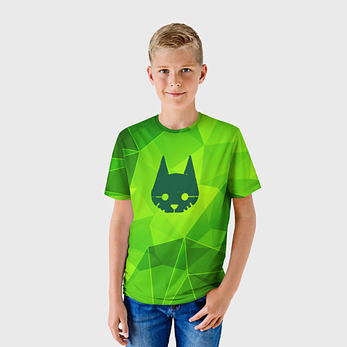 Детская футболка Stray green poly / 3D-принт – фото 3