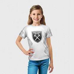 Футболка детская West Ham white poly, цвет: 3D-принт — фото 2