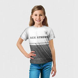 Футболка детская AEK Athens - white gradient посередине, цвет: 3D-принт — фото 2