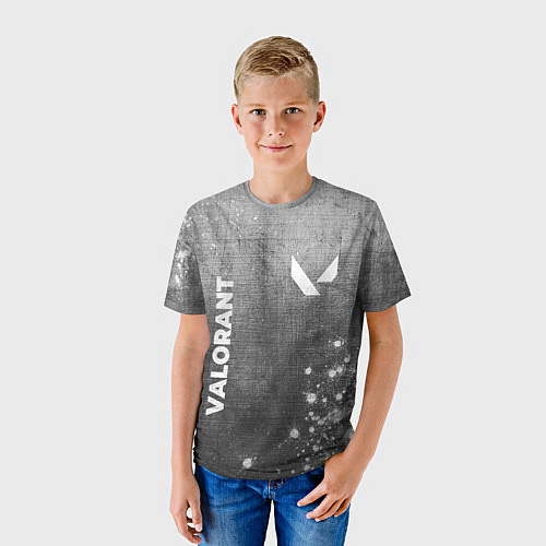 Детская футболка Valorant - grey gradient вертикально / 3D-принт – фото 3