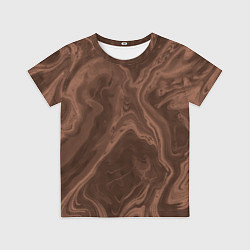 Футболка детская Коричневый абстракция в точку, цвет: 3D-принт