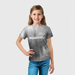 Футболка детская Subaru - grey gradient посередине, цвет: 3D-принт — фото 2