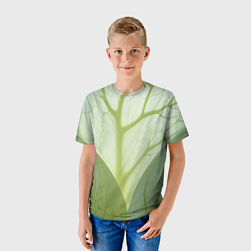 Детская футболка Макро съемка листа / 3D-принт – фото 3