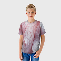 Футболка детская Розовые листья, цвет: 3D-принт — фото 2