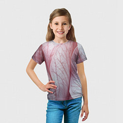 Футболка детская Розовые листья, цвет: 3D-принт — фото 2