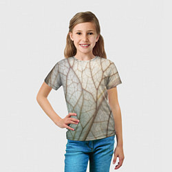 Футболка детская Прожилки листика, цвет: 3D-принт — фото 2