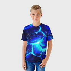 Футболка детская Синие плиты лед, цвет: 3D-принт — фото 2