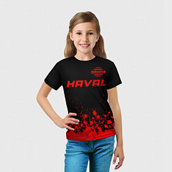 Футболка детская Haval - red gradient посередине, цвет: 3D-принт — фото 2