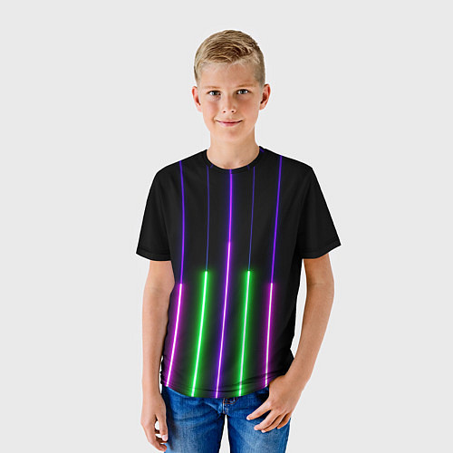 Детская футболка Color Purple green pink / 3D-принт – фото 3