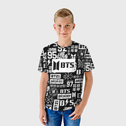 Футболка детская Bangtan Boys pattern black, цвет: 3D-принт — фото 2