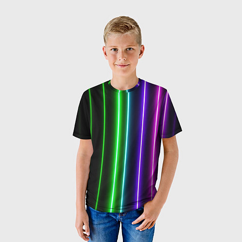 Детская футболка Neon lines / 3D-принт – фото 3
