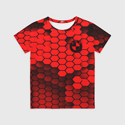 Футболка детская BMW карбоновая абстракция, цвет: 3D-принт