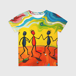 Футболка детская Дружба человечков, цвет: 3D-принт