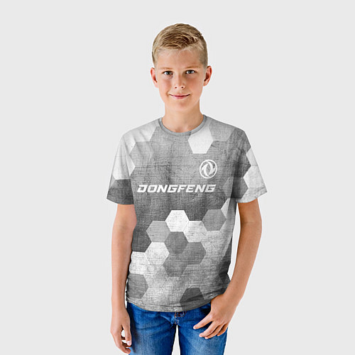 Детская футболка Dongfeng - grey gradient посередине / 3D-принт – фото 3