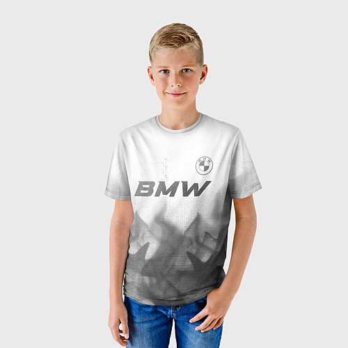 Детская футболка BMW - white gradient посередине / 3D-принт – фото 3