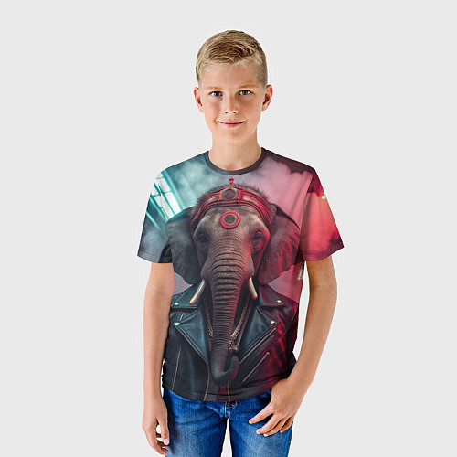 Детская футболка Cyberpunk elephant / 3D-принт – фото 3