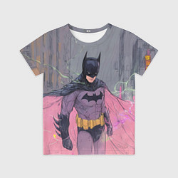 Футболка детская Бэтмен с розовым плащом, цвет: 3D-принт