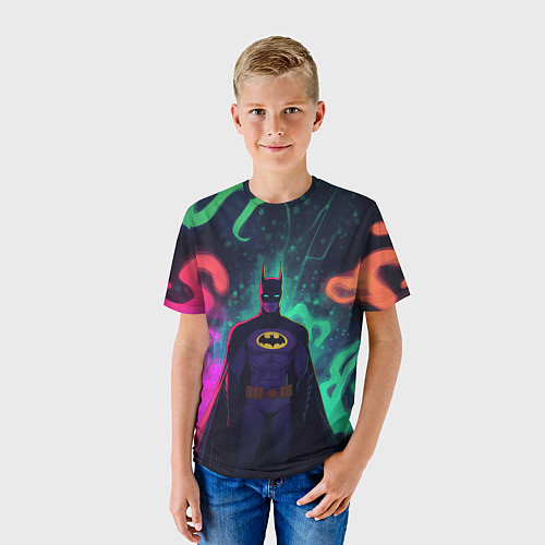 Детская футболка Бэтмен красочное небо / 3D-принт – фото 3