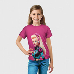 Футболка детская Кукла Барби - киберпанк, цвет: 3D-принт — фото 2