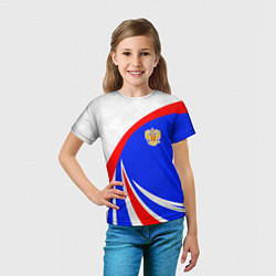 Футболка детская Герб России - цвета флага, цвет: 3D-принт — фото 2