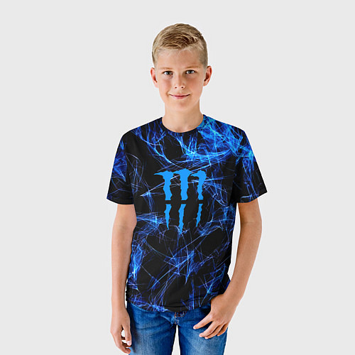 Детская футболка Monster energy искры дымы / 3D-принт – фото 3