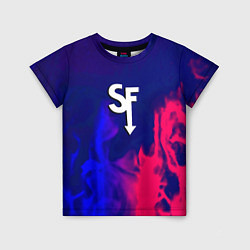 Футболка детская Sally face neon flame, цвет: 3D-принт