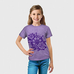 Футболка детская Штурвал в розах, цвет: 3D-принт — фото 2