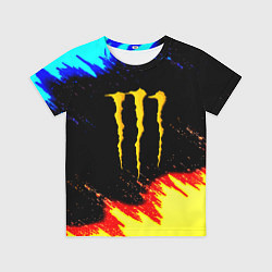 Футболка детская Monster energy огненные краски, цвет: 3D-принт