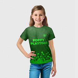 Футболка детская Poppy Playtime - green gradient посередине, цвет: 3D-принт — фото 2