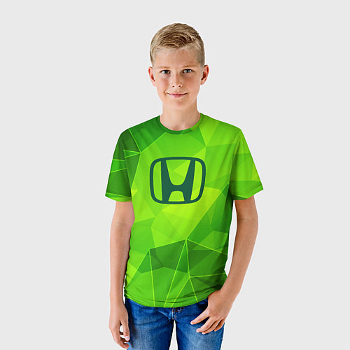 Детская футболка Honda green poly / 3D-принт – фото 3