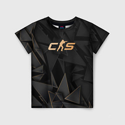Футболка детская Counter-Strike 2 golden poly, цвет: 3D-принт