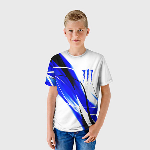 Детская футболка Monster energy линии абстракции / 3D-принт – фото 3