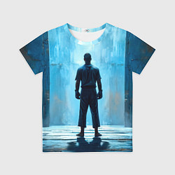 Футболка детская Боец крав-мага на синем, цвет: 3D-принт